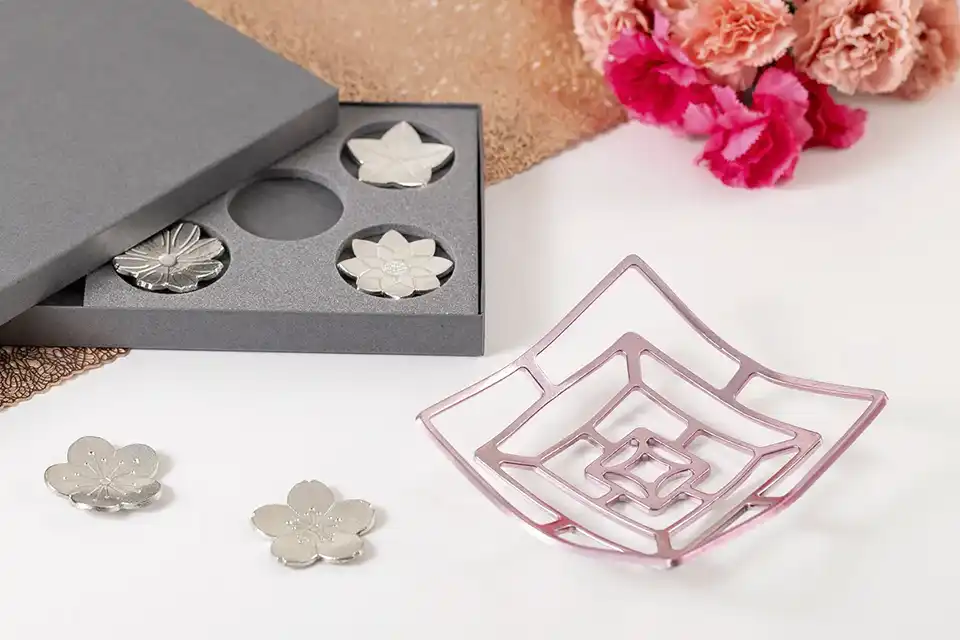 能作NOUSAKU淡櫻方形魔術置物籃